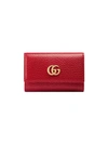 Gucci Gg Marmont Leather Key Case In Hibiscus Red Leather