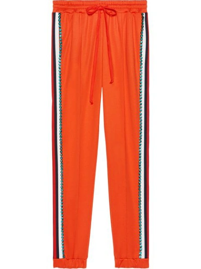 Gucci Technical Jersey Jogging Pant In Orange