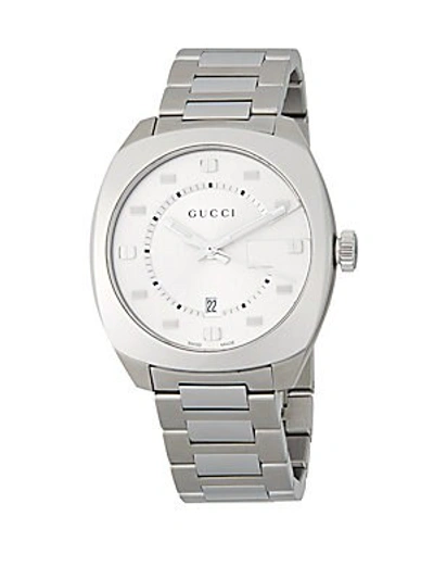 Gucci Stainless Steel & Diamond Bracelet Watch In White Gold