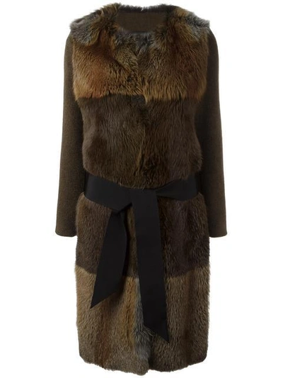 Blancha Fur Coat In Brown