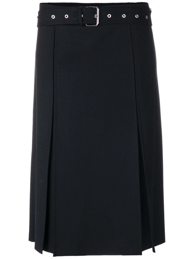 Helmut Lang Stretch-wool Twill Skirt In Black
