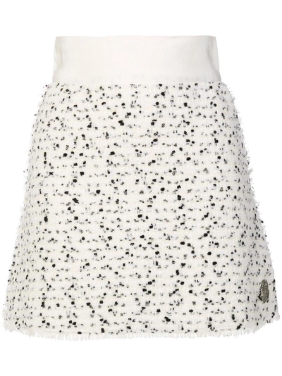 Moncler Speckled Mini Skirt In White