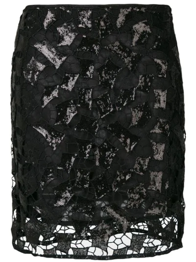 Iro Sequin Embellished Skirt In Black