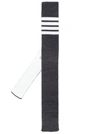 Thom Browne 4-bar Stripe Wool Knit Tie In Grey