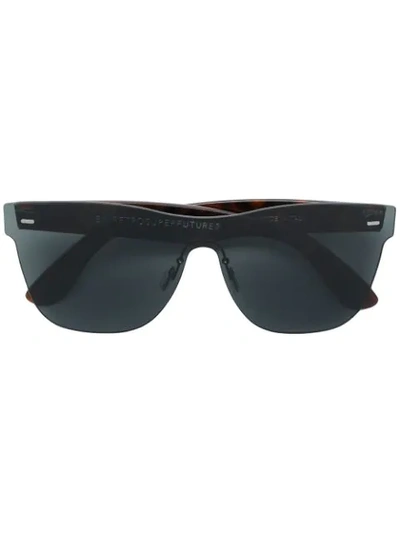 Retrosuperfuture Screen Flat Top Sunglasses In Black