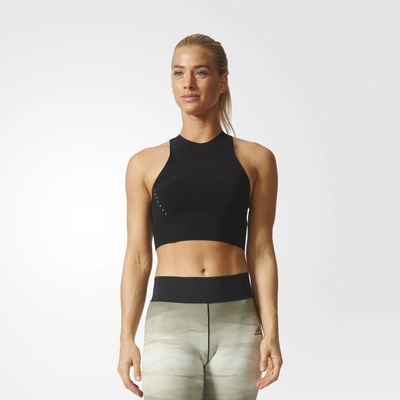 Adidas Originals Warp Knit Crop Top In Black ModeSens