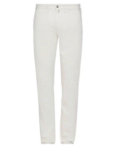 Incotex Slim-cut Cotton Trousers In Ivory