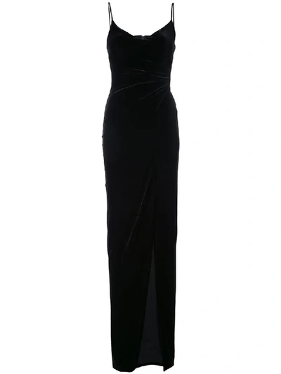 Black Halo Bowery Sleeveless V-neck Velvet Evening Gown In Bicoastal