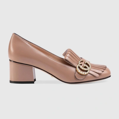 Gucci Leather Mid-heel Pump - Nude Leather | ModeSens