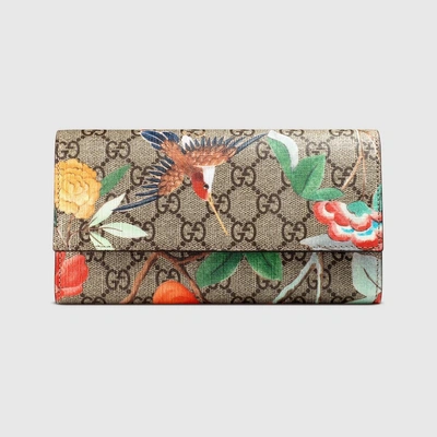 Gucci Tian Continental Wallet - Gg Supreme Tian