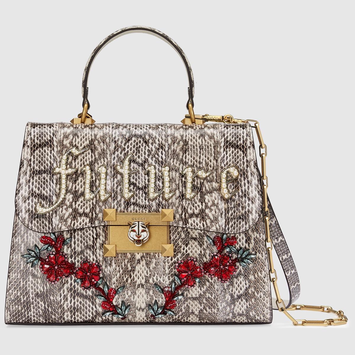 Gucci Snakeskin Medium Top Handle Bag - Snakeskin | ModeSens