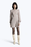 Marc Jacobs Polka-dot Silk Crepe De Chine Mini Dress In Grigio