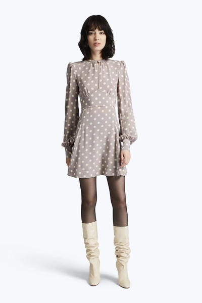 Marc Jacobs Polka-dot Silk Crepe De Chine Mini Dress In Grigio