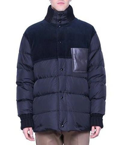 Marni Corduroy Trimmed Down Jacket In Nero