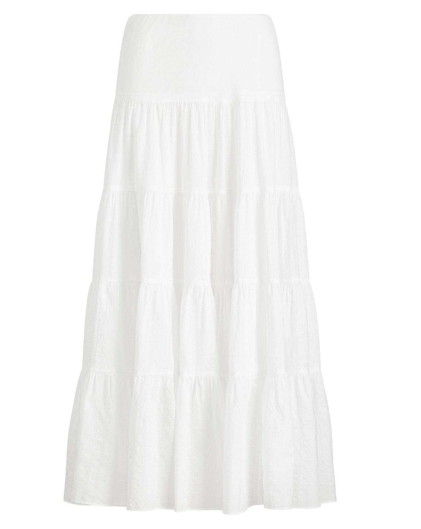 Ralph Lauren Lauren Tiered Cotton Maxiskirt In White | ModeSens