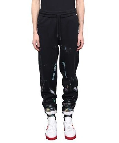 colony canal Awakening Off-white Galaxy Brushed Cotton Sweatpants In Nero | ModeSens