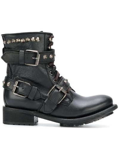 Ash Destroyer Leather Boots In Black