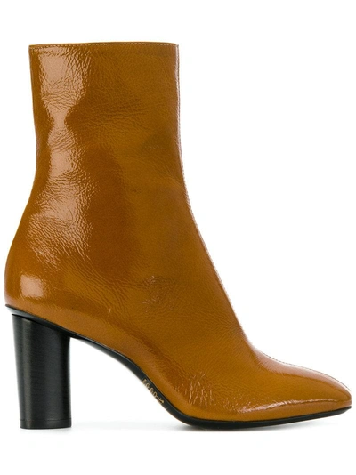 Barbara Bui Seam Detail Ankle Boots In 18 Cognac