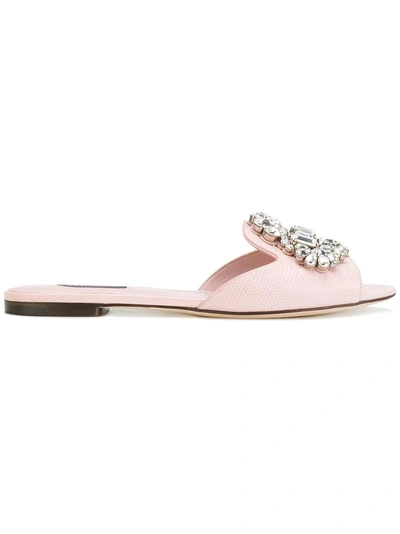 Dolce & Gabbana Bianca Embellished Sandals - Pink