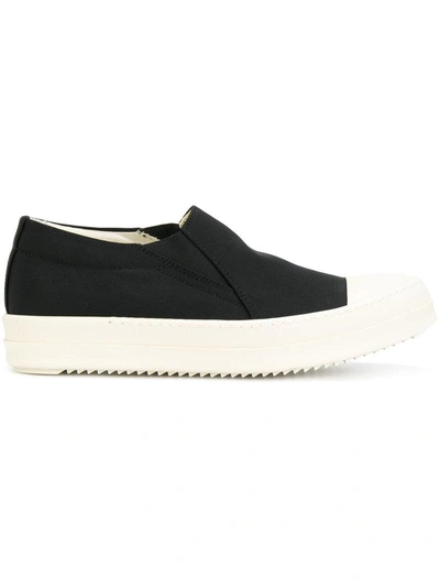 Rick Owens Drkshdw Black & Off-white Canvas Boat Sneakers
