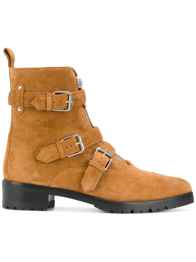 Tabitha Simmons Pointed Toe Buckle Boots - Brown In Brown
