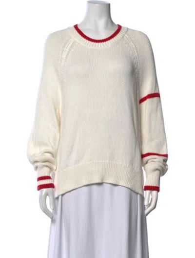 Pre-owned 360 Sweater Striped Crew Neck Sweater In Neutrals