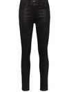 Paige Hoxton Skinny High-rise Leather Jeans In Black
