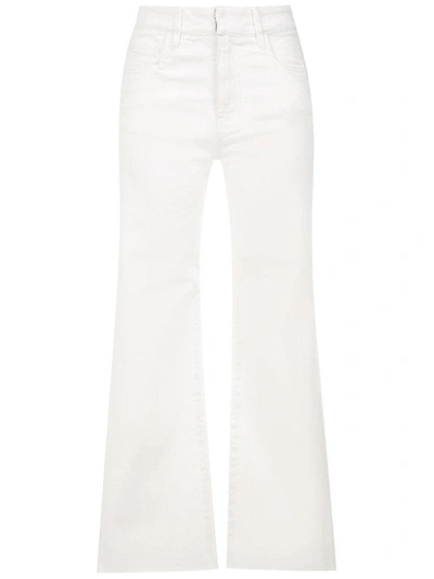 Egrey Cropped Denim Trousers In White