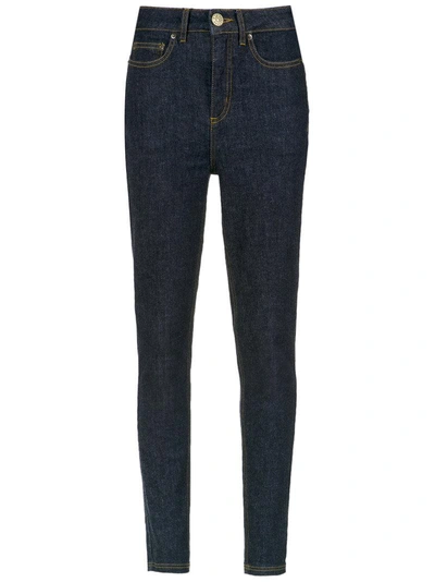 À La Garçonne High Waist Skinny Jeans In Blue