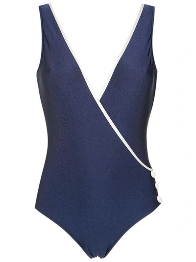 Adriana Degreas Wrap Style Swimsuit In Blue