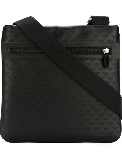 Emporio Armani Logo Print Shoulder Bag - Black
