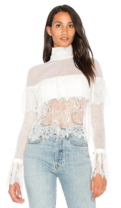 Vatanika Off Shoulder Lace Blouse In White