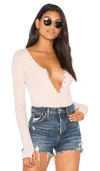 Olympia Theodora Vicky Thumbhole Bodysuit In Pink