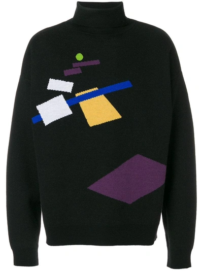 Gosha Rubchinskiy High Neck Jumper With Print In Black