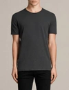 Allsaints Mens Washed Black Figure Crewneck Cotton-jersey T-shirt Xl In Jet Black