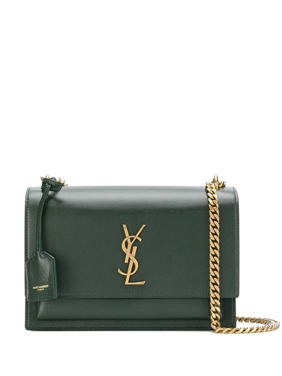 Saint Laurent Sunset Chain Bag In Green