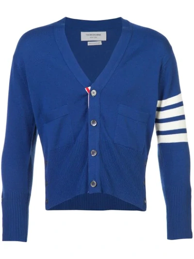 Thom Browne 4-bar Short Cardigan In Blue