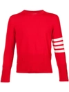 Thom Browne 4-bar Short Cashmere Pullover In Red