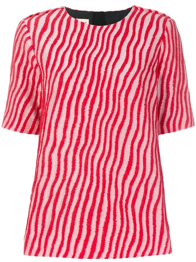 Marni Wave Striped Blouse - Red