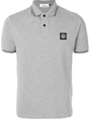 Stone Island Striped Trim Polo Shirt In Grey