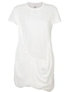 Rick Owens Drkshdw Gathered Semi Sheer T-shirt In White