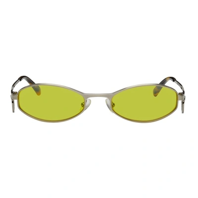 Marine Serre Gold Vuarnet Edition Swirl-frame Oval Sunglasses In Silver