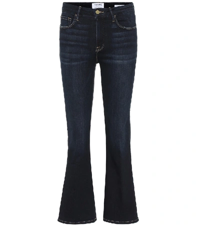 Frame Le Crop Mini Boot Mid-rise Jeans In Blue