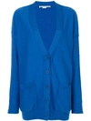 Stella Mccartney Deep V-neck Wool Cardigan In Blue