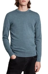Allsaints Mode Merino Wool Solid Slim Fit Crewneck Sweater In Adventurer Blue