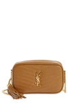 Saint Laurent Lou Ysl Logo Quilted Leather Mini Bag In 2516 Dark Naturel