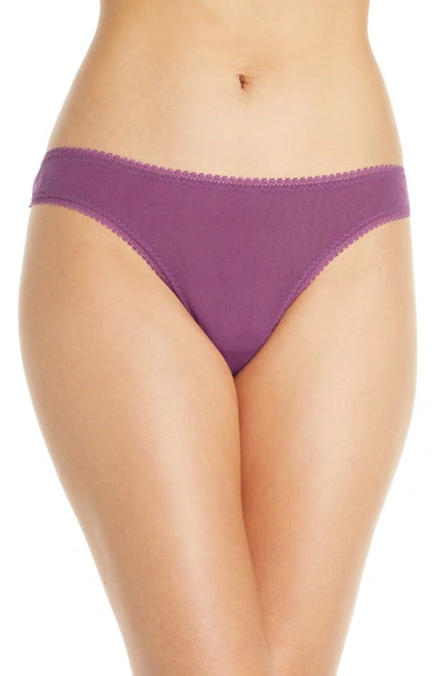 On Gossamer 'hip-g' Mesh Thong In Deep Plum