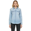 Re/done Blue Denim Sawtooth Western Shirt In Heritage Light