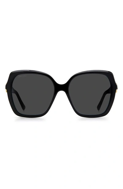 Jimmy Choo Manon 57mm Oversized Square Sunglasses In Black