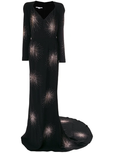 Stella Mccartney Crystal-embellished Firework Gown In Black